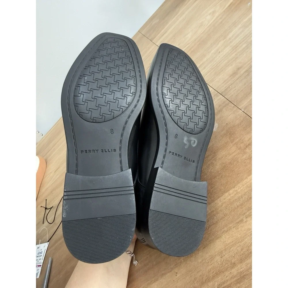 Perry Ellis Portfolio UltraFoam Pablo‎ Dress Black Slip On Loafers Mens 8M New